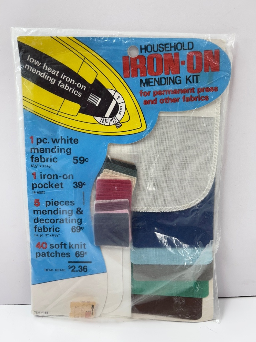 Vintage Plasti-stitch Household Iron-On Mending Kit For Fabrics K Mart